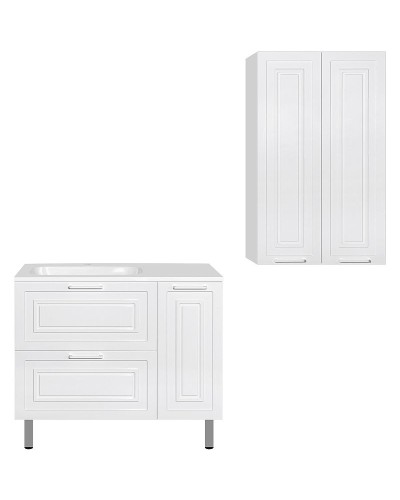 Тумба под раковину Style Line Альба 90 L Люкс Plus ЛС-000010052 Белая