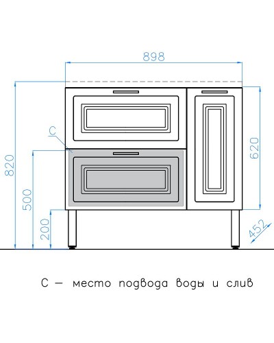 Тумба под раковину Style Line Альба 90 L Люкс Plus ЛС-000010052 Белая