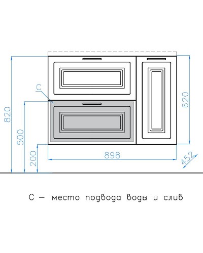 Тумба под раковину Style Line Альба 90 L Люкс Plus ЛС-000010052 Белая
