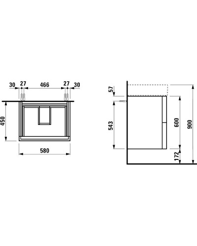 Тумба под раковину Laufen Kartell 58 4.0756.9.033.640.1 подвесная Белая матовая