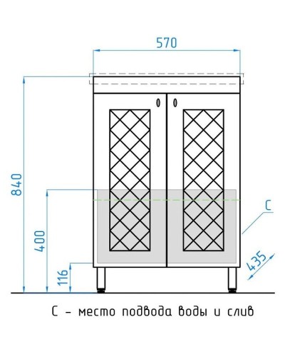Тумба под раковину Style Line Канна 60 Люкс ЛС-00000726 Белый глянец