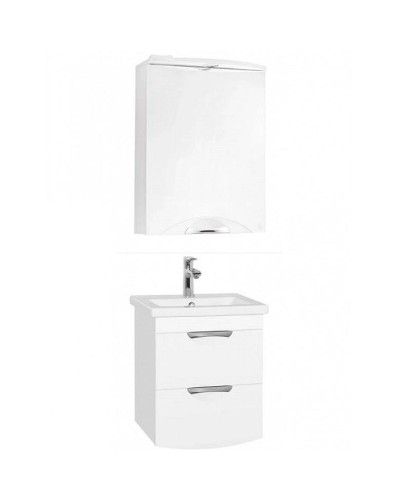 Тумба под раковину Style Line Жасмин 2 50 Люкс Plus ЛС-000010039 подвесная Белый глянец