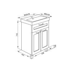 Тумба под раковину Iddis New Sena 60 NSE60W2i95 Белая Дерево