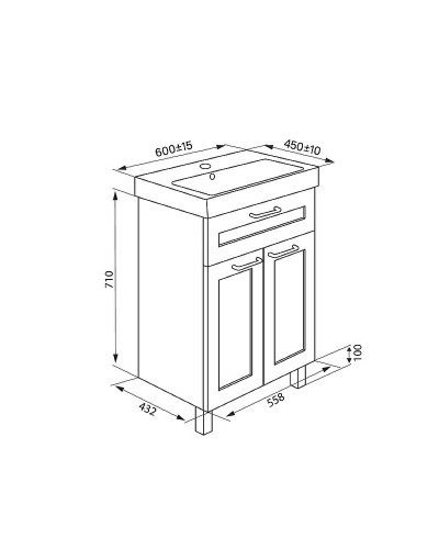 Тумба под раковину Iddis New Sena 60 NSE60W2i95 Белая Дерево