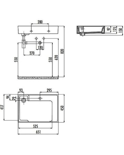Тумба с раковиной Creavit Arya 68 AR065-M+AR065 Черная