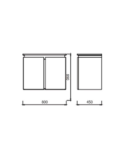 Тумба с раковиной Creavit Verti 80 VE0080.42.VV подвесная Орех