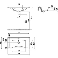 Тумба с раковиной Creavit Verti 80 VE0080.42.VV подвесная Орех