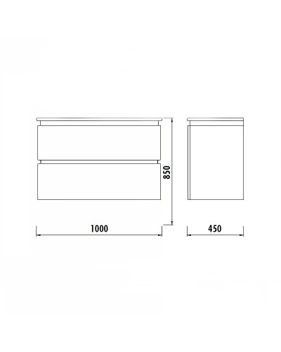 Тумба с раковиной Creavit Verti 100 VE0100.42.VV подвесная Орех