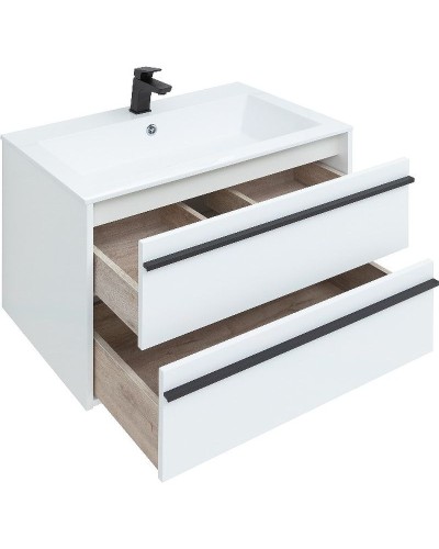 Тумба под раковину Aquanet Lino 80 253903 подвесная Белая матовая