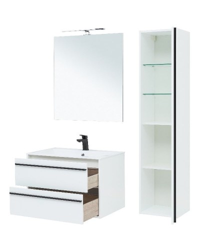 Тумба под раковину Aquanet Lino 80 253903 подвесная Белая матовая