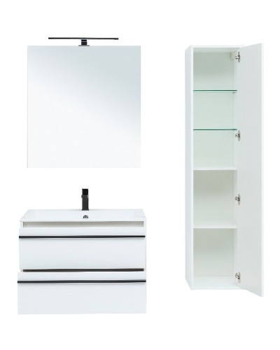 Тумба под раковину Aquanet Lino 80 253903 подвесная Белая матовая