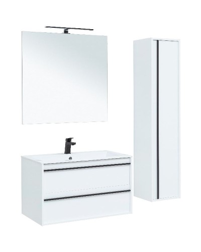 Тумба под раковину Aquanet Lino 90 253904 подвесная Белая матовая