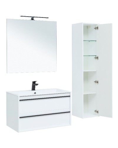 Тумба под раковину Aquanet Lino 90 253904 подвесная Белая матовая