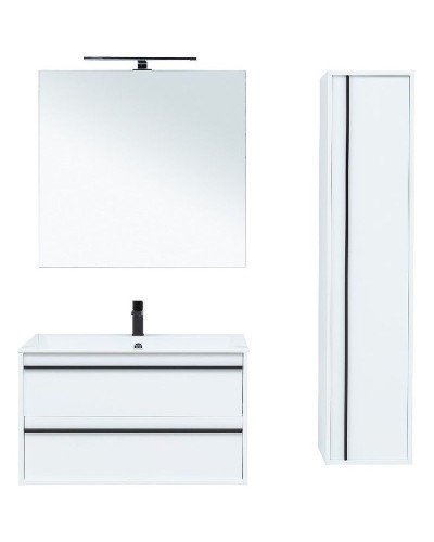 Тумба под раковину Aquanet Lino 90 253904 подвесная Белая матовая
