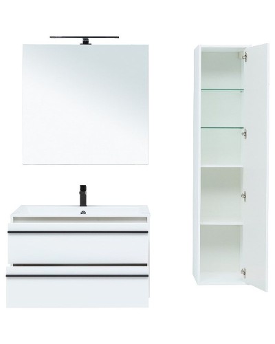 Тумба под раковину Aquanet Lino 90 253904 подвесная Белая матовая