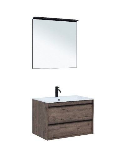 Тумба под раковину Aquanet Lino 80 253912 подвесная Дуб веллингтон