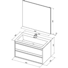 Тумба под раковину Aquanet Lino 90 253913 подвесная Дуб веллингтон