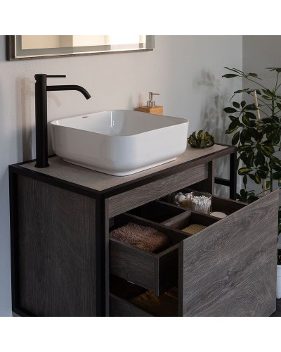 Тумба под раковину Aquanet Nova Lite Loft 75L 261654 подвесная Дуб рошелье