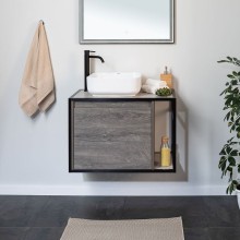 Тумба под раковину Aquanet Nova Lite Loft 75L 261654 подвесная Дуб рошелье