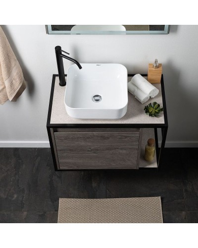 Тумба под раковину Aquanet Nova Lite Loft 75L 261654 подвесная Дуб рошелье