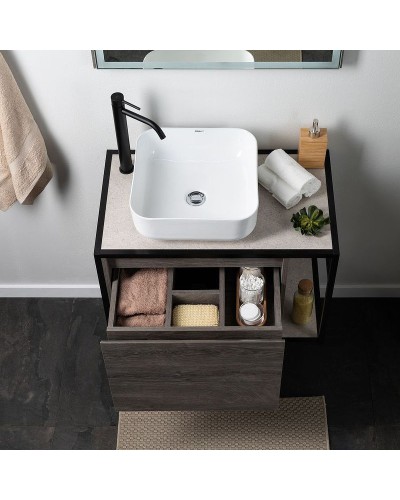 Тумба под раковину Aquanet Nova Lite Loft 75L 261654 подвесная Дуб рошелье