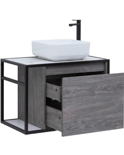 Тумба под раковину Aquanet Nova Lite Loft 75R 261653 подвесная Дуб рошелье