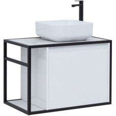 Тумба под раковину Aquanet Nova Lite Loft 75R 261649 подвесная Белый глянец