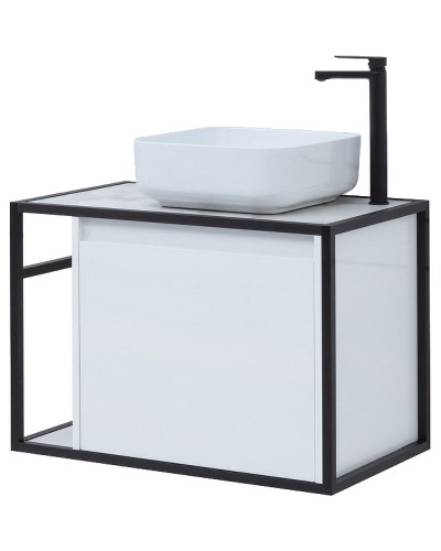 Тумба под раковину Aquanet Nova Lite Loft 75R 261649 подвесная Белый глянец