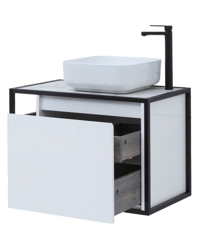 Тумба под раковину Aquanet Nova Lite Loft 75R 261649 подвесная Белый глянец