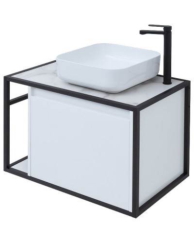 Тумба под раковину Aquanet Nova Lite Loft 75R 261649 подвесная Белый глянец