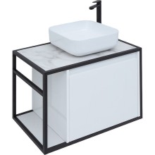 Тумба под раковину Aquanet Nova Lite Loft 75R 261649 подвесная Белый глянец