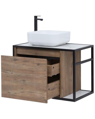 Тумба под раковину Aquanet Nova Lite Loft 75L 261658 подвесная Дуб рустикальный