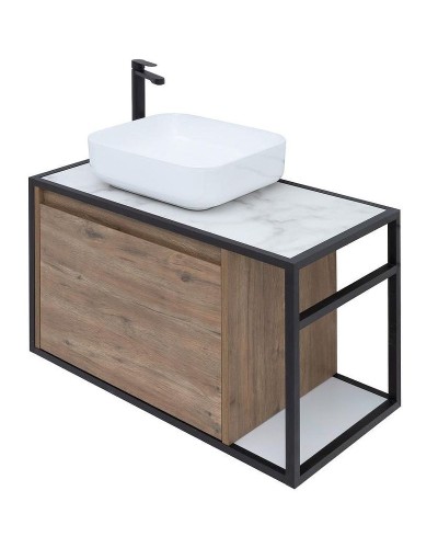 Тумба под раковину Aquanet Nova Lite Loft 75L 261658 подвесная Дуб рустикальный