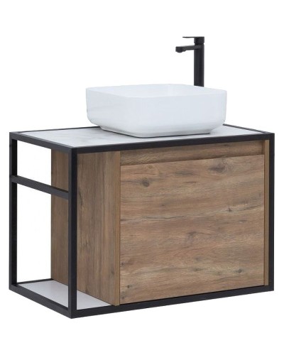 Тумба под раковину Aquanet Nova Lite Loft 75R 261657 подвесная Дуб рустикальный