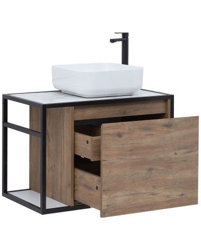 Тумба под раковину Aquanet Nova Lite Loft 75R 261657 подвесная Дуб рустикальный