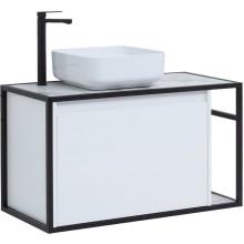 Тумба под раковину Aquanet Nova Lite Loft 90L 261652 подвесная Белый глянец