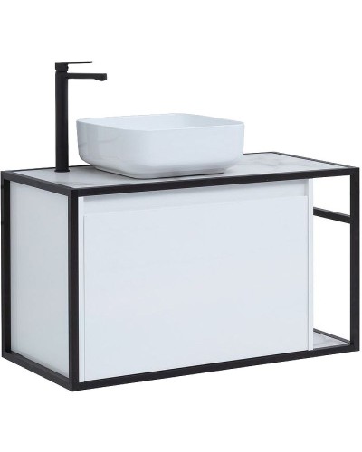 Тумба под раковину Aquanet Nova Lite Loft 90L 261652 подвесная Белый глянец