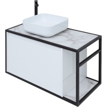 Тумба под раковину Aquanet Nova Lite Loft 90L 261652 подвесная Белый глянец