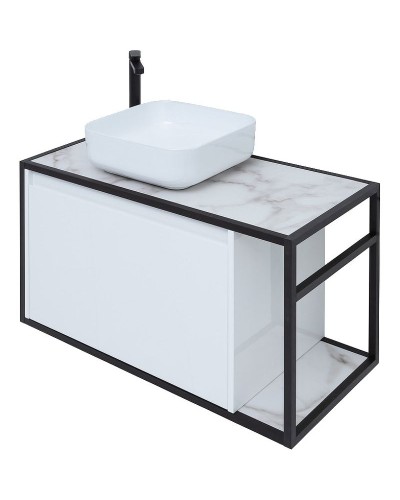 Тумба под раковину Aquanet Nova Lite Loft 90L 261652 подвесная Белый глянец