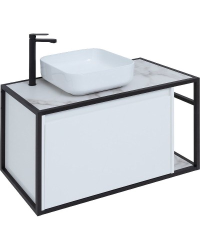 Тумба под раковину Aquanet Nova Lite Loft 90L 261652 подвесная Белый глянец