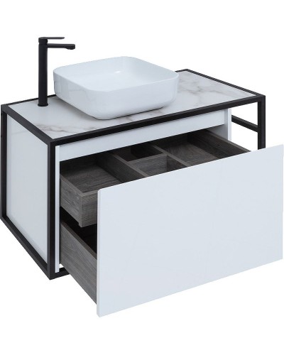 Тумба под раковину Aquanet Nova Lite Loft 90L 261652 подвесная Белый глянец