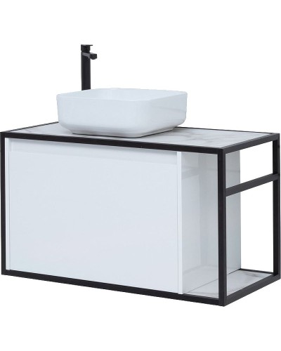 Тумба под раковину Aquanet Nova Lite Loft 90L 261652 подвесная Белый глянец