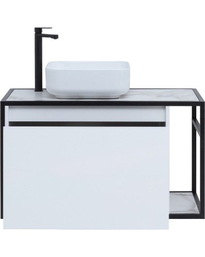 Тумба под раковину Aquanet Nova Lite Loft 90L 261652 подвесная Белый глянец