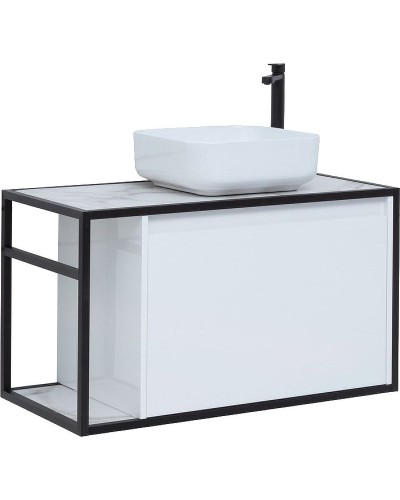 Тумба под раковину Aquanet Nova Lite Loft 90R 261651 подвесная Белый глянец