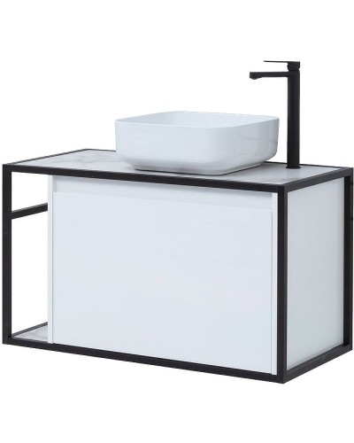 Тумба под раковину Aquanet Nova Lite Loft 90R 261651 подвесная Белый глянец