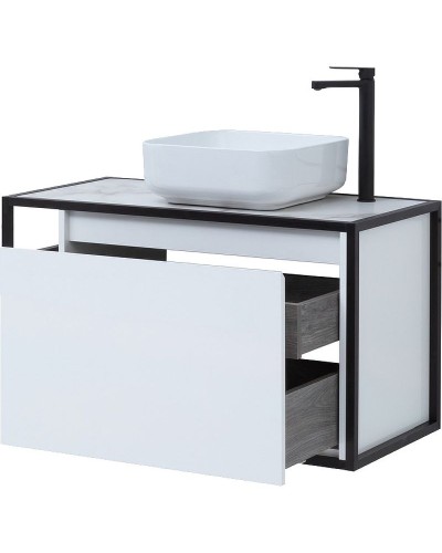 Тумба под раковину Aquanet Nova Lite Loft 90R 261651 подвесная Белый глянец