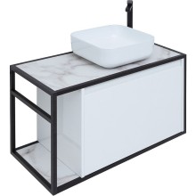 Тумба под раковину Aquanet Nova Lite Loft 90R 261651 подвесная Белый глянец