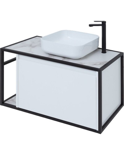 Тумба под раковину Aquanet Nova Lite Loft 90R 261651 подвесная Белый глянец