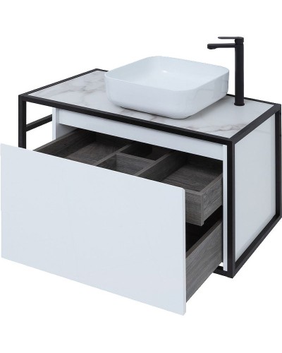 Тумба под раковину Aquanet Nova Lite Loft 90R 261651 подвесная Белый глянец