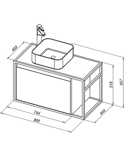 Тумба под раковину Aquanet Nova Lite Loft 90L 261656 подвесная Дуб рошелье